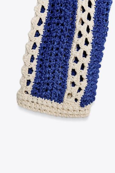 CROCHET KNIT CROP SWEATER - Multicoloured by Zara - Image 6
