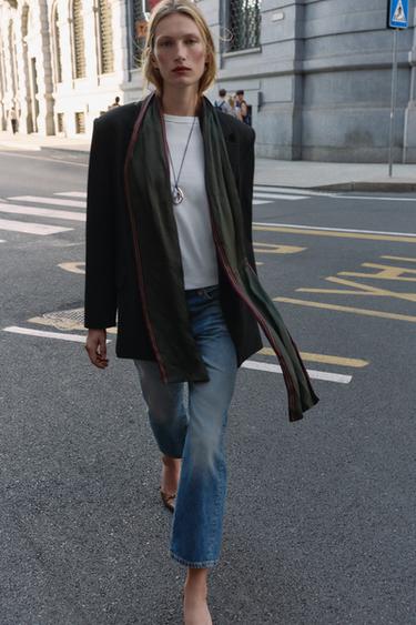 VESTE CROISÉE OVERSIZE - Noir de Zara