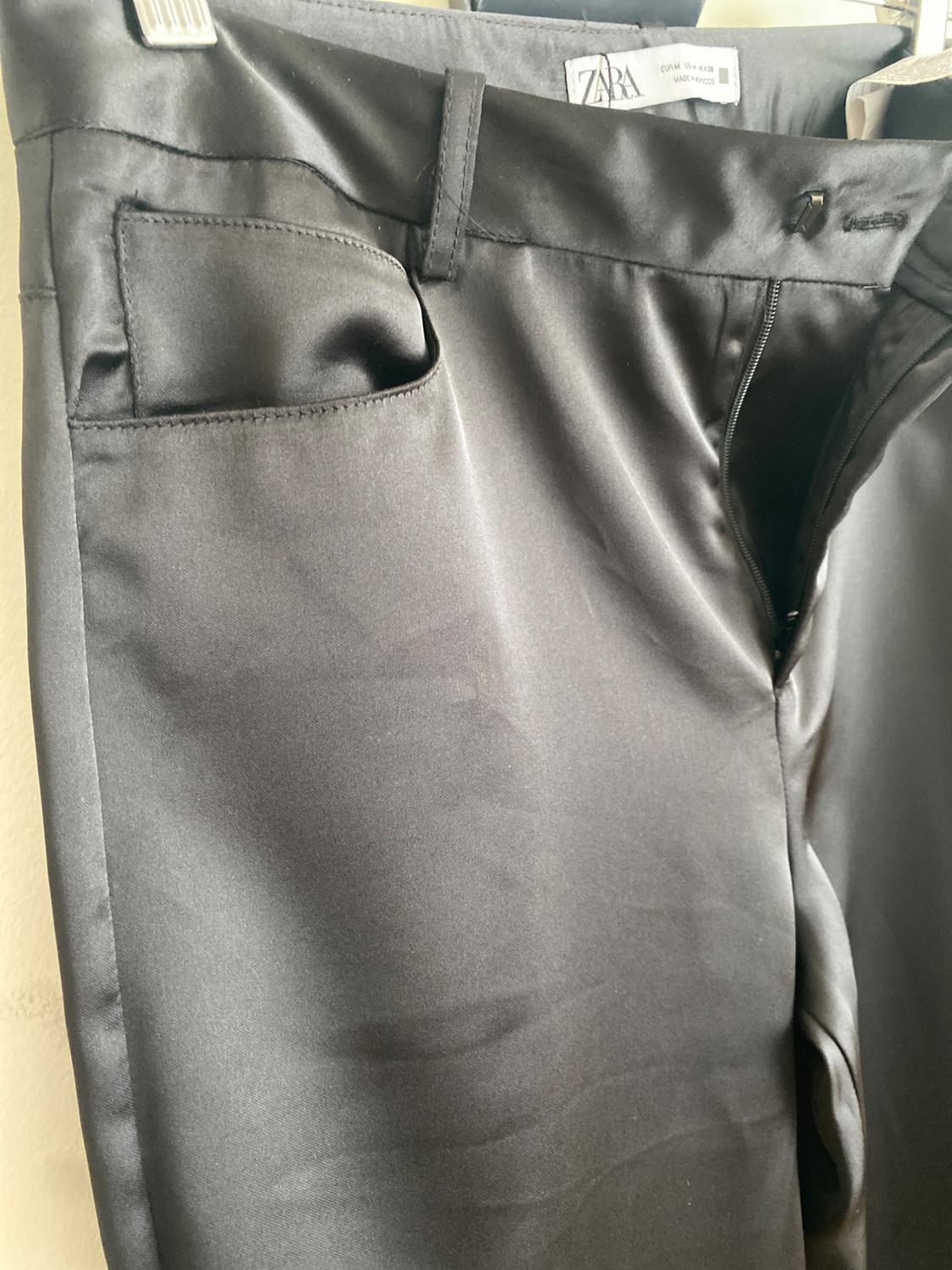 STRAIGHT FIT SATIN TROUSERS - Image 2