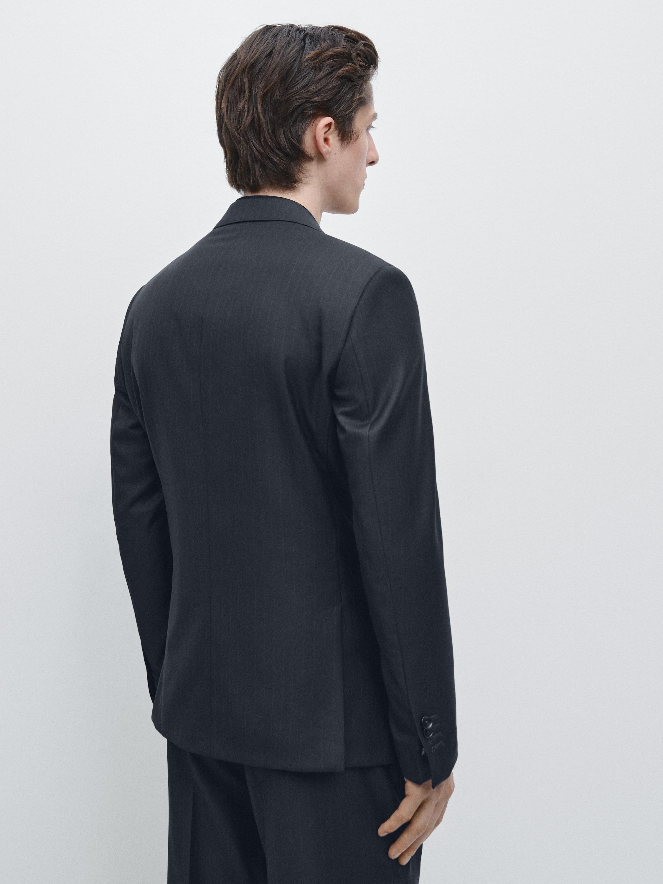 Veste de costume à rayures 100% laine froide