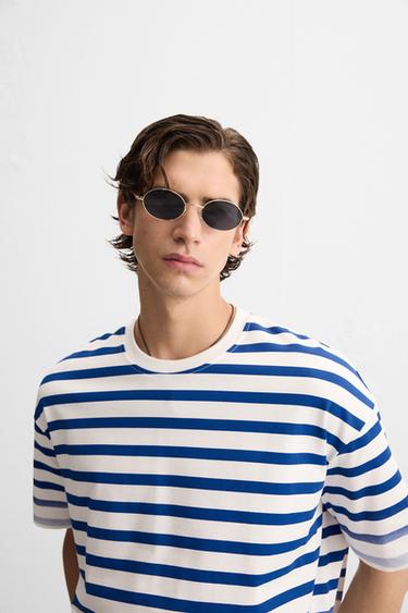 T-SHIRT À RAYURES - Blanc de Zara - Image 5
