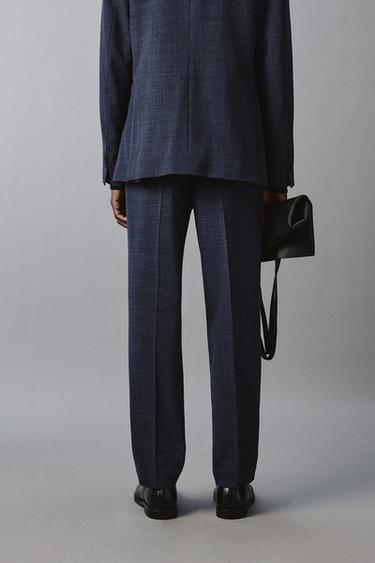 TEXTURED SUIT TROUSERS - Blue / Indigo by Zara - Image 2