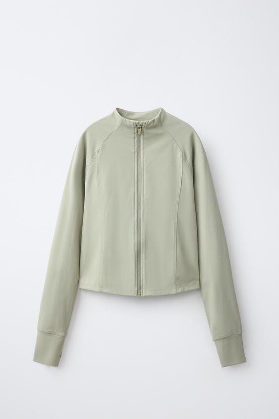 BLUZË HOODIE SPORTIVE TEKNIKE - Në të gjelbër nga Zara - Imazh 0