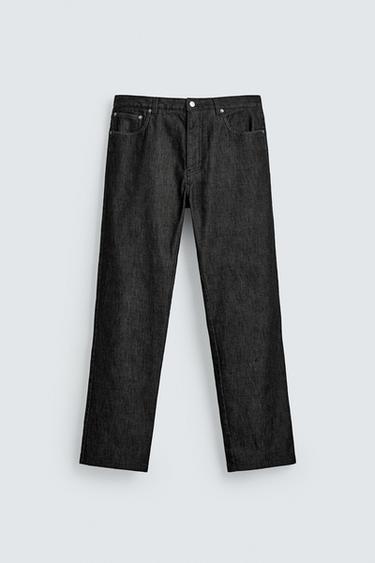 TIESAUS KIRPIMO ŠILTI DŽINSAI – Juoda – „Zara“