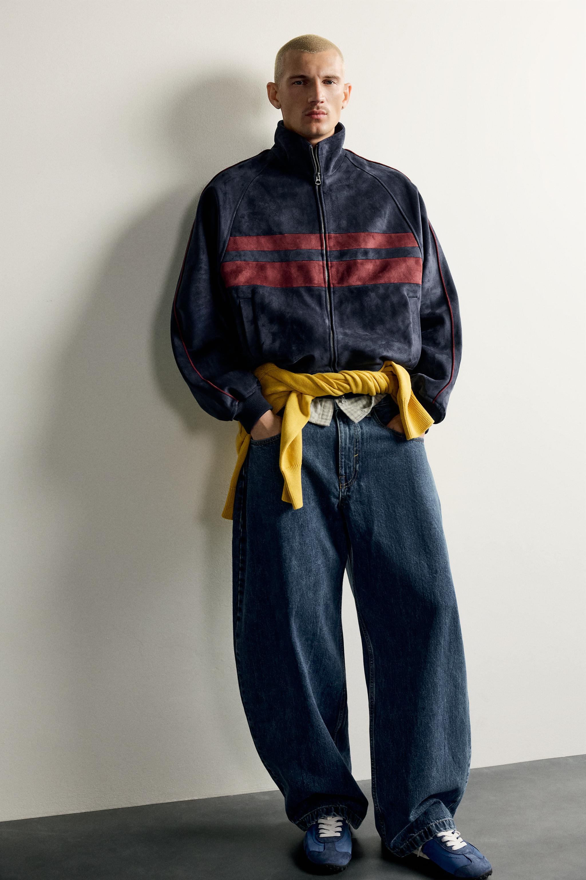 BLOUSON EFFET DAIM COLORIS CONTRASTE
