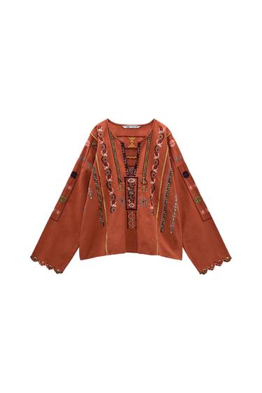 EMBROIDERED COTTON BLOUSE