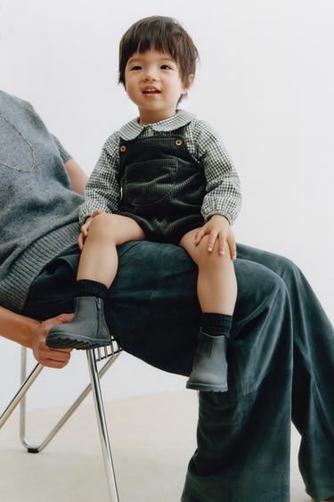 CORDUROY ROMPER - Bottle green by Zara