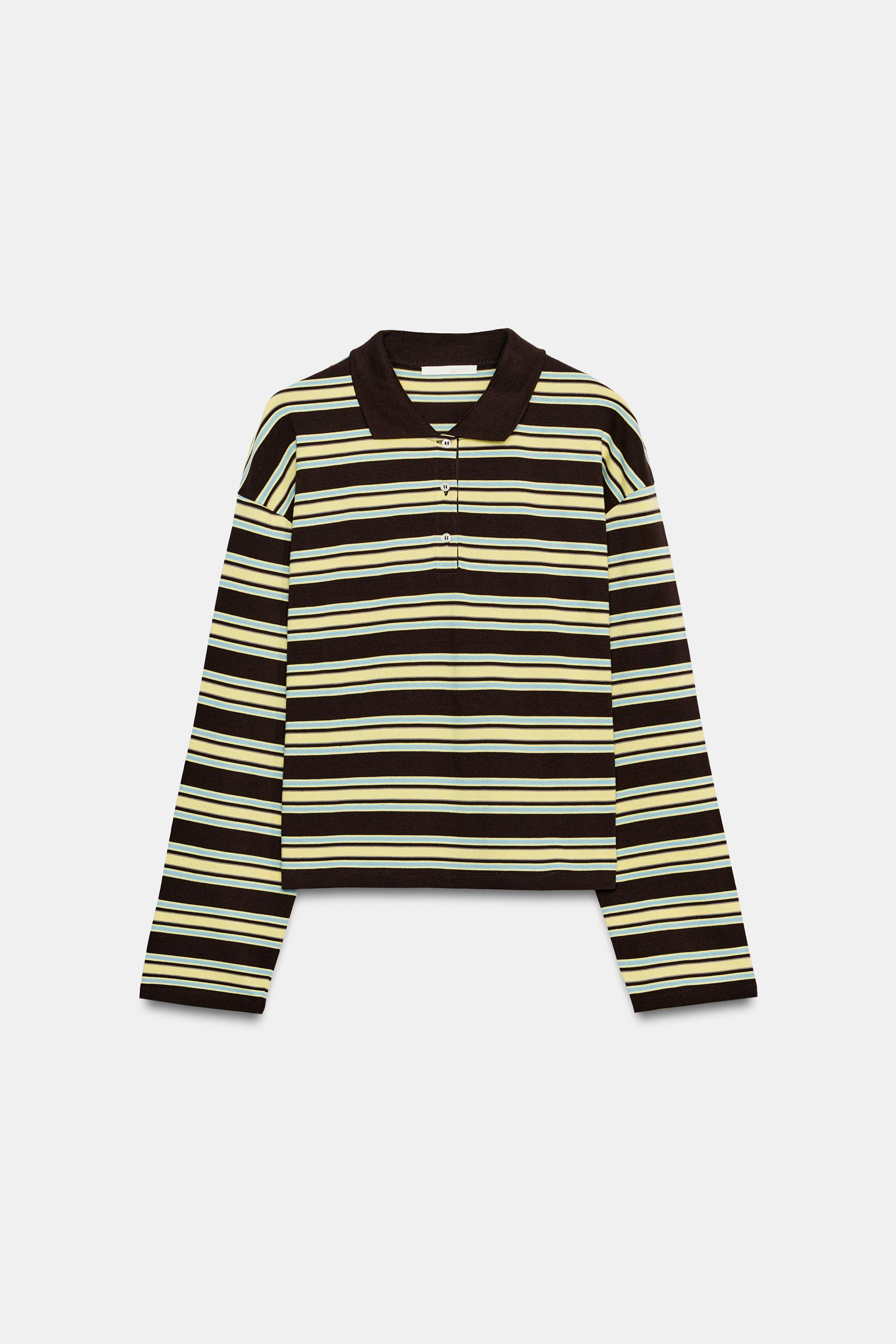 STRIPED LONG SLEEVE POLO