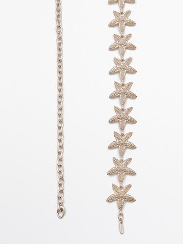 Ceinture chaîne pierres étoile - Argent de Zara