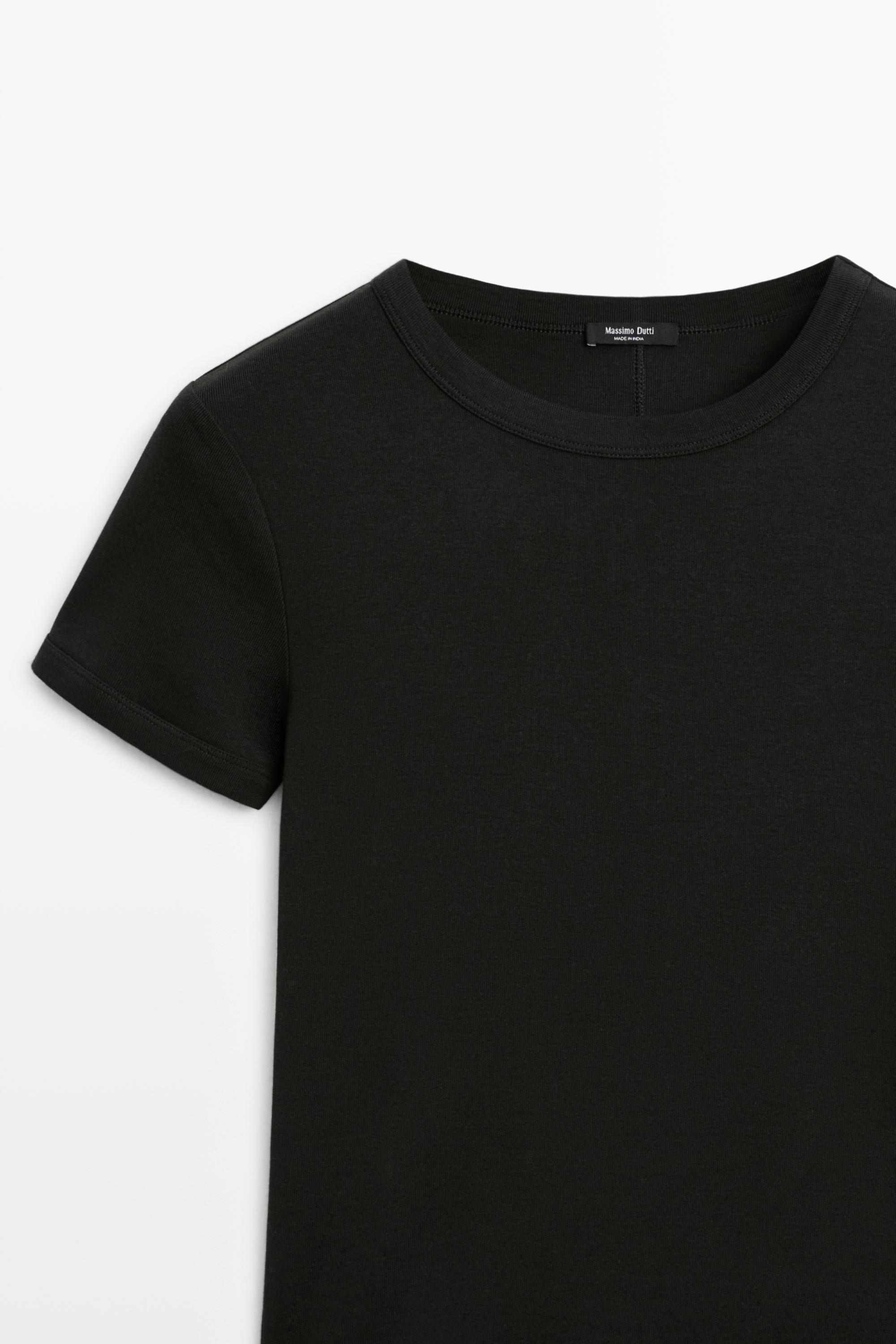 Ribbed short sleeve T-shirt