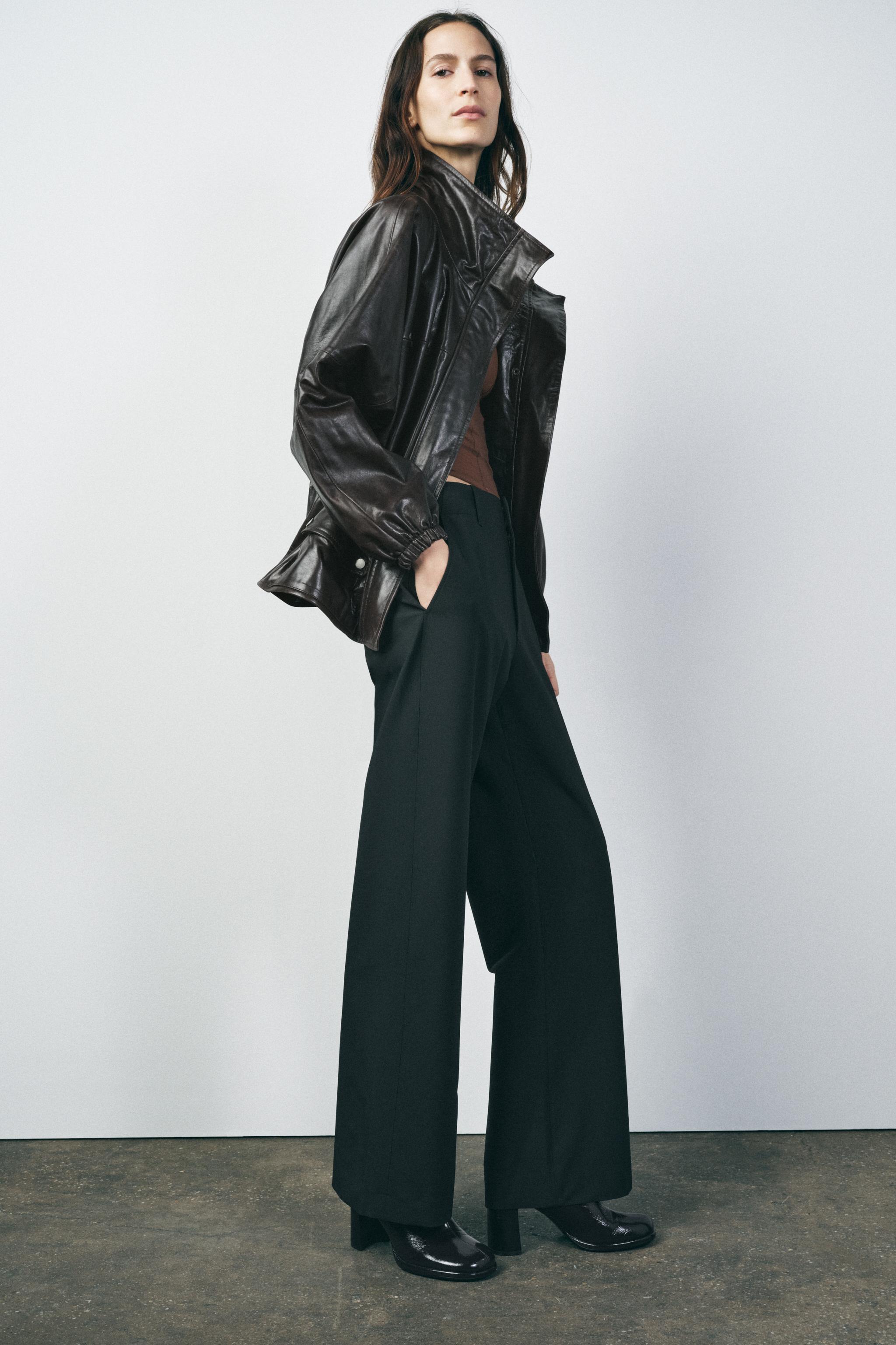 ZW COLLECTION STRAIGHT LEG PANTS - Black | ZARA United States