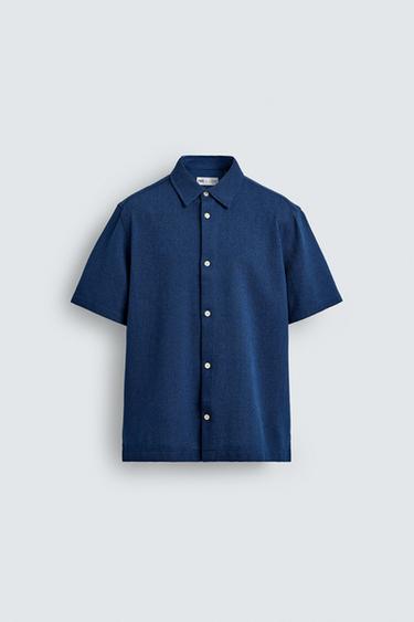 CAMISA ESTRUCTURA CONFORT - Azulón de Zara