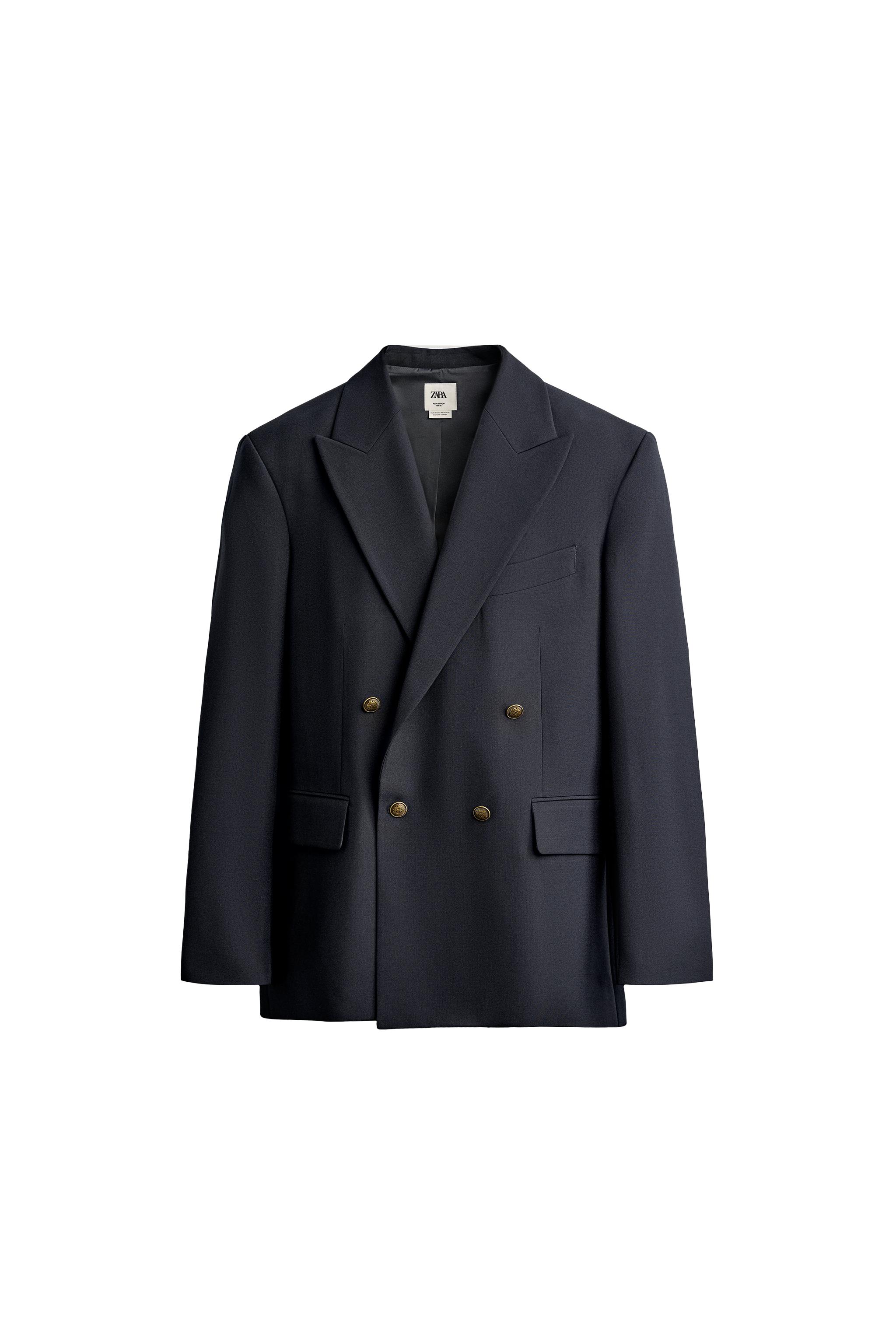 ゴールドボタン ダブルブレストブレザー - ネイビーブルー | ZARA
