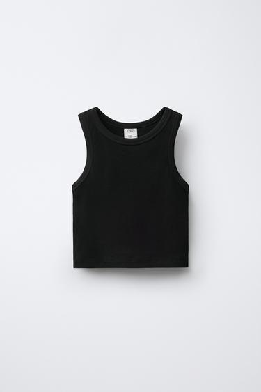 CAMISETA RIB BÁSICA - Negro de Zara