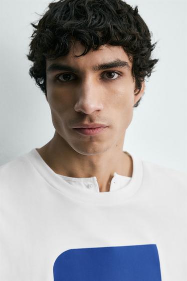 GEOMETRIC PRINT T-SHIRT - White by Zara - Image 4