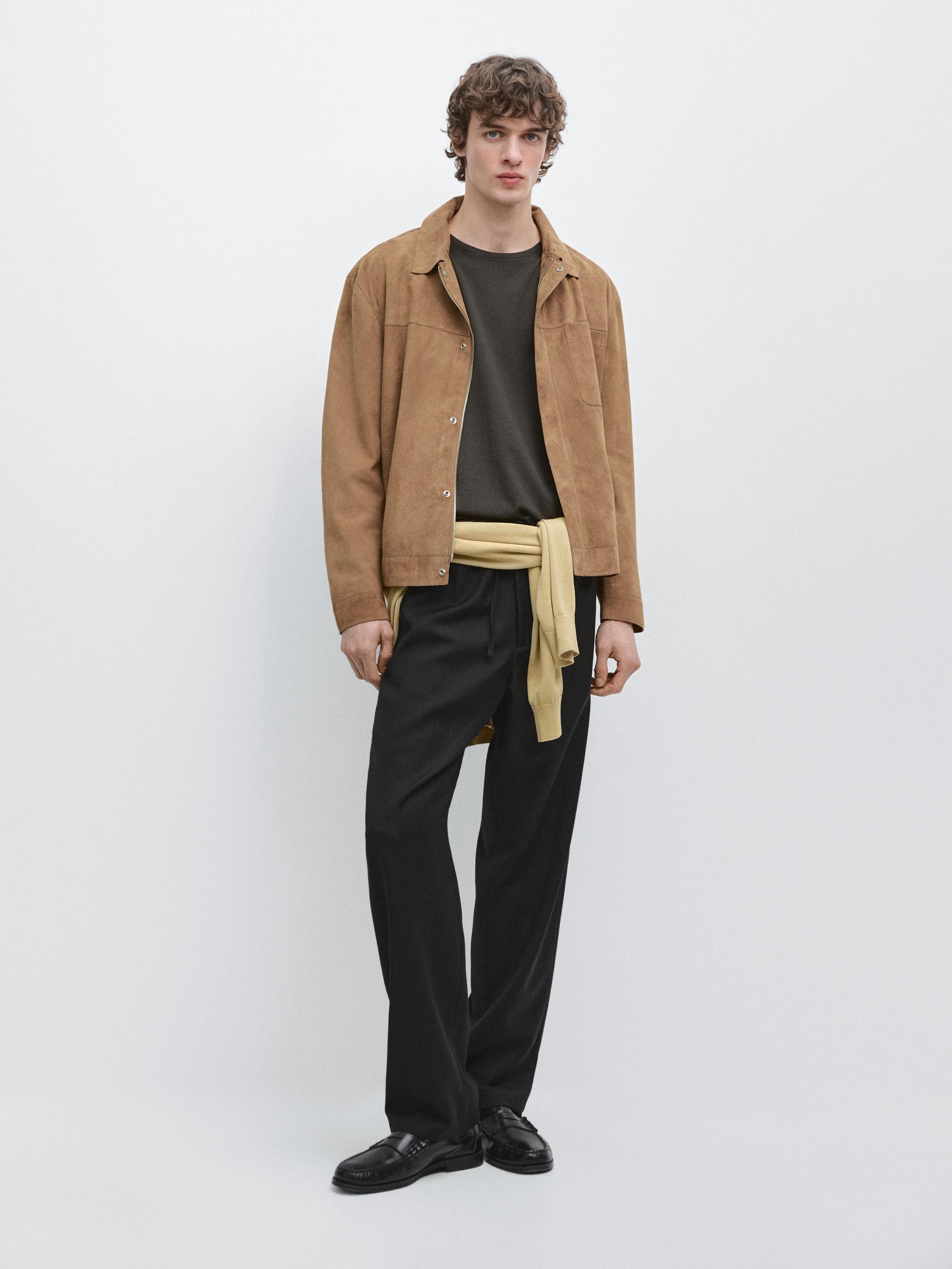 Relaxed fit wool trousers