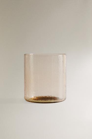 Zara HAMMERED GLASS TUMBLER - 棕色