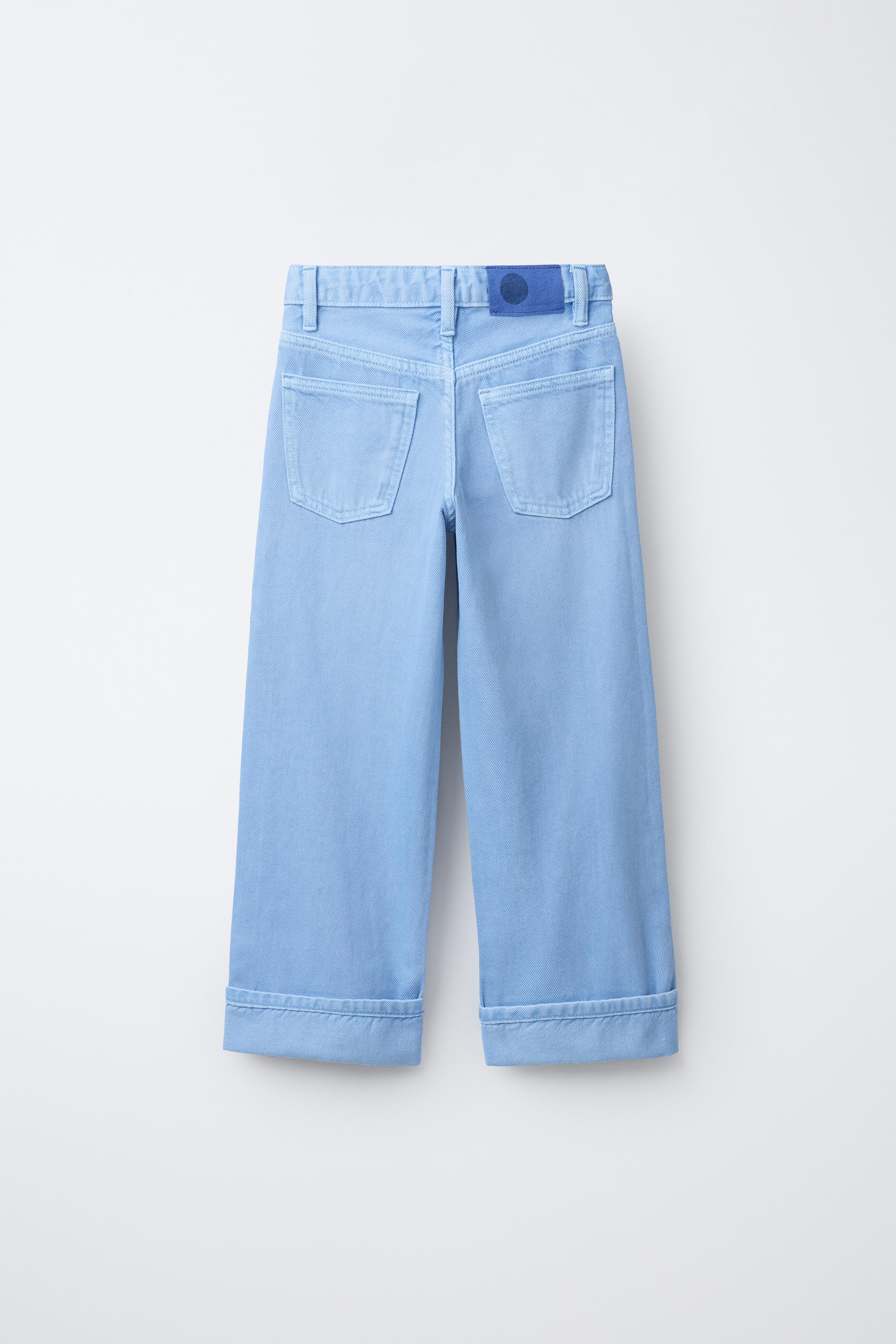 FOLD-UP WIDE LEG JEANS