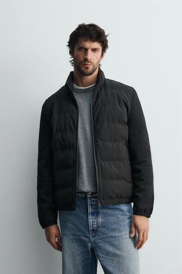 Zara PADDED COMBINATION JACKET - Black
