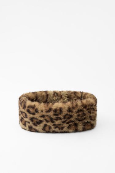 ANIMAL PRINT FAUX FUR TURBAN HEADBAND - Leopard by Zara - Image 0