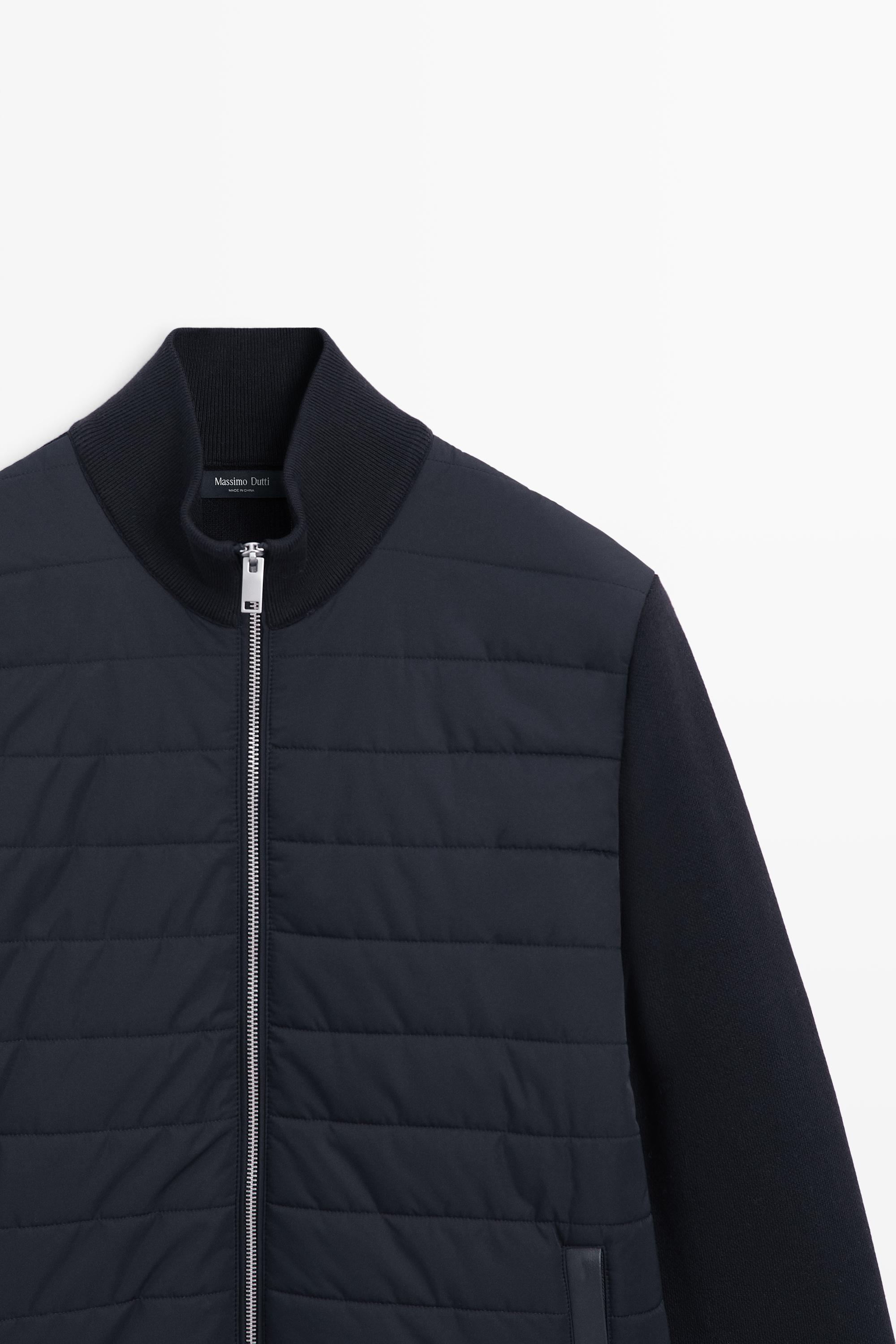 Cardigan à col montant en tissu mélangé