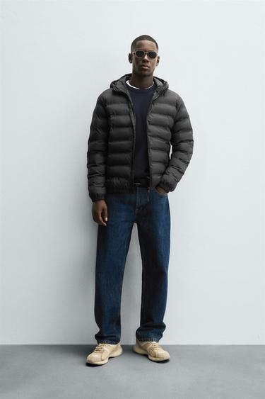 LIGHTWEIGHT QUILTED HOODED JACKET - Black by Zara