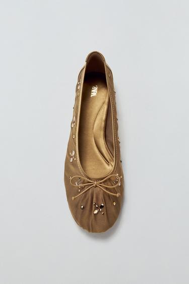 BAILARINA MESH BRILLOS - Ocre de Zara