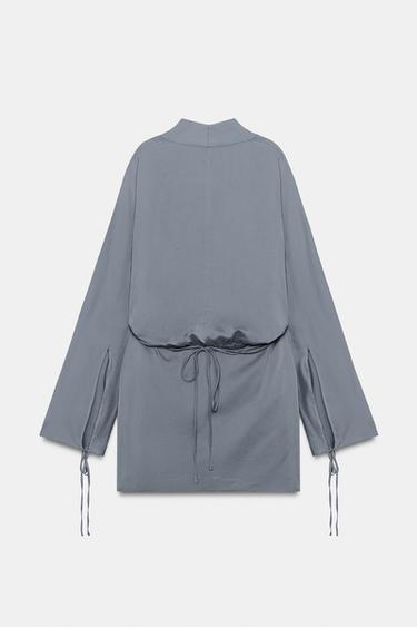 ROBE COURTE PORTEFEUILLE ZW COLLECTION - Bleu / Gris de Zara - Image 2