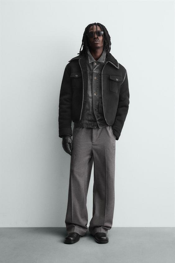 DOUBLE FACED FAUX SUEDE JACKET