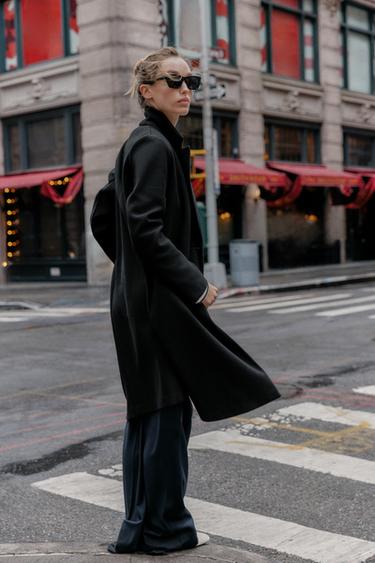 SOFT BASIC COAT - Black by Zara