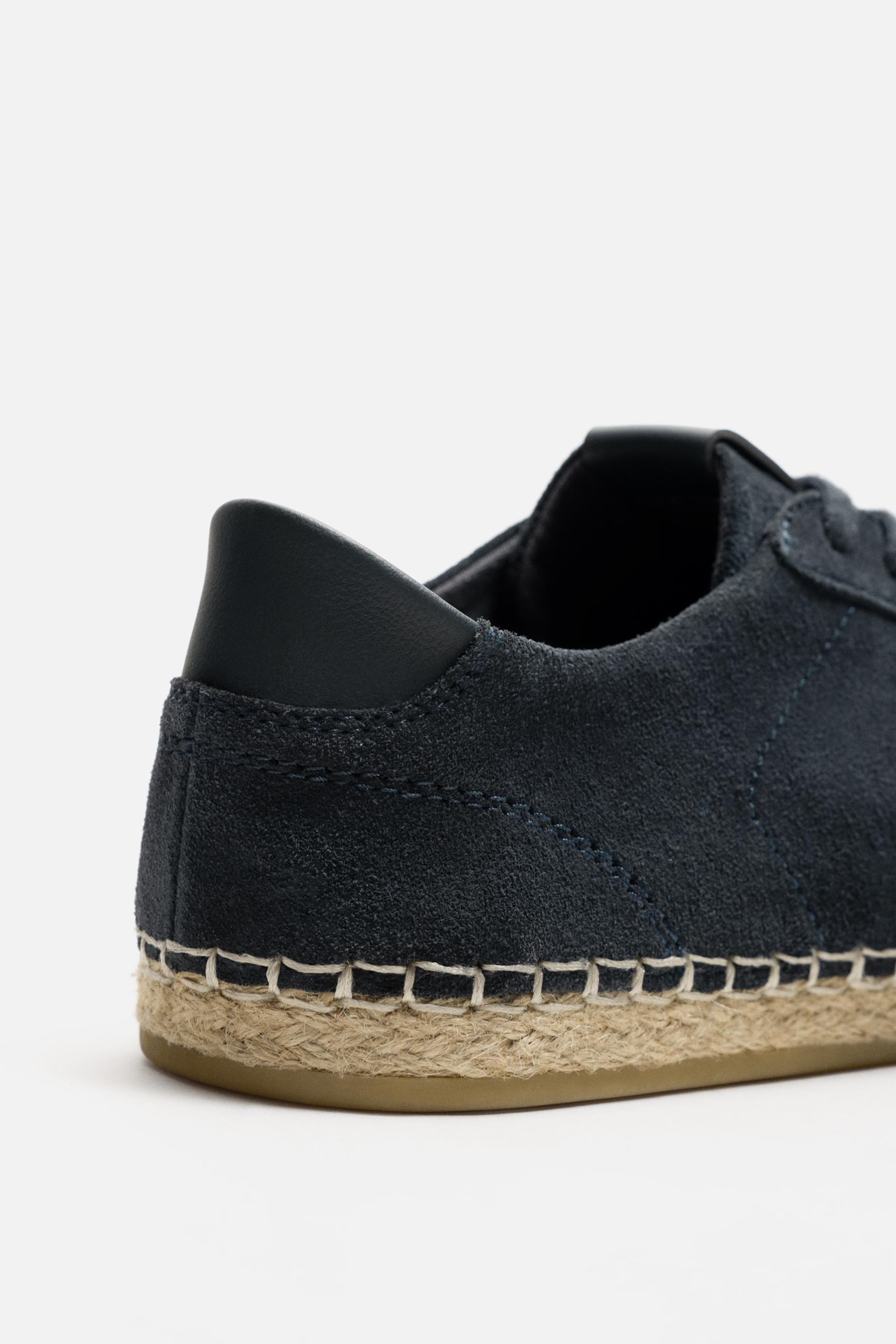 ESPADRILLES EN CUIR ET JUTE