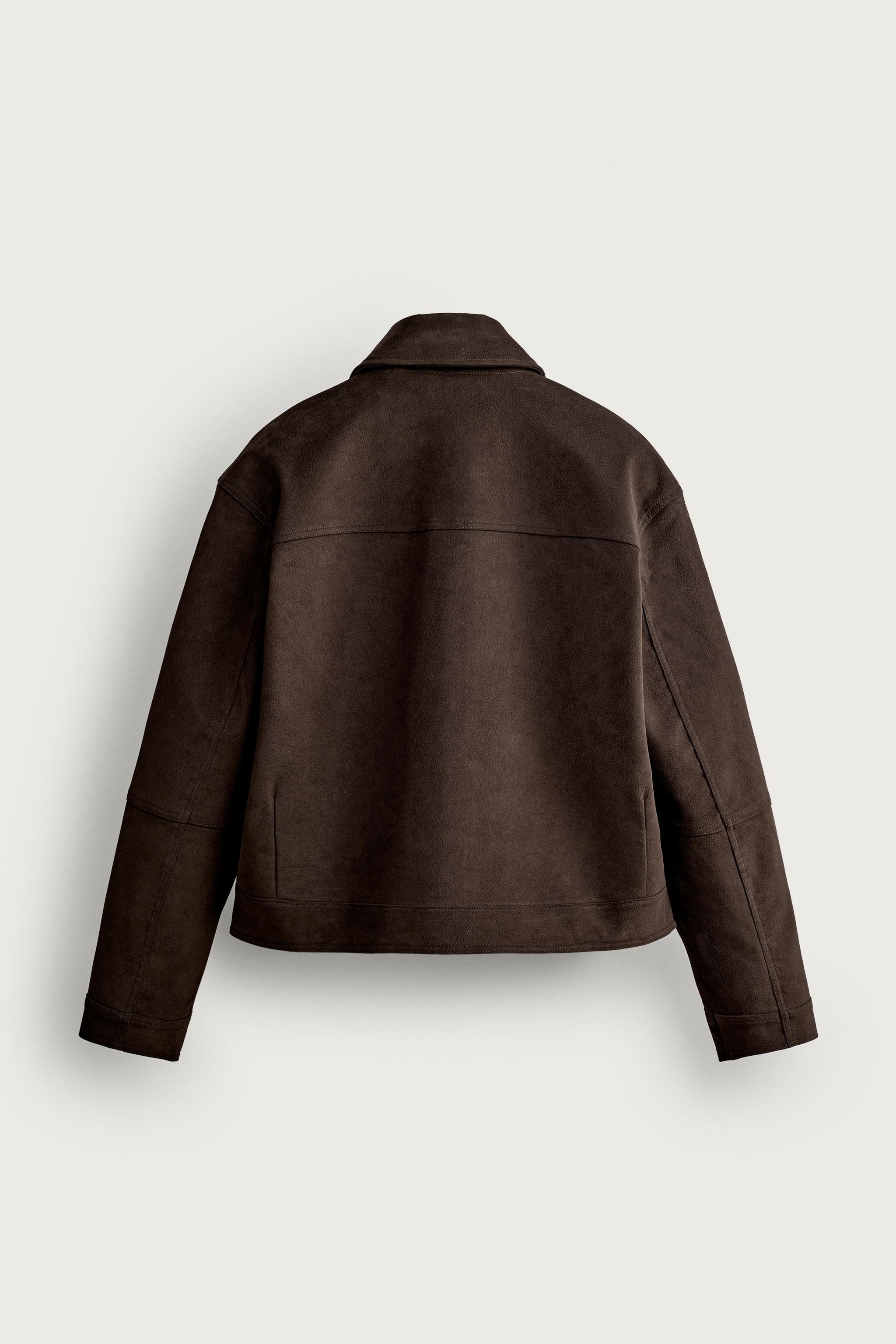 SUEDE-EFFECT JACKET WITH FROG FASTENING