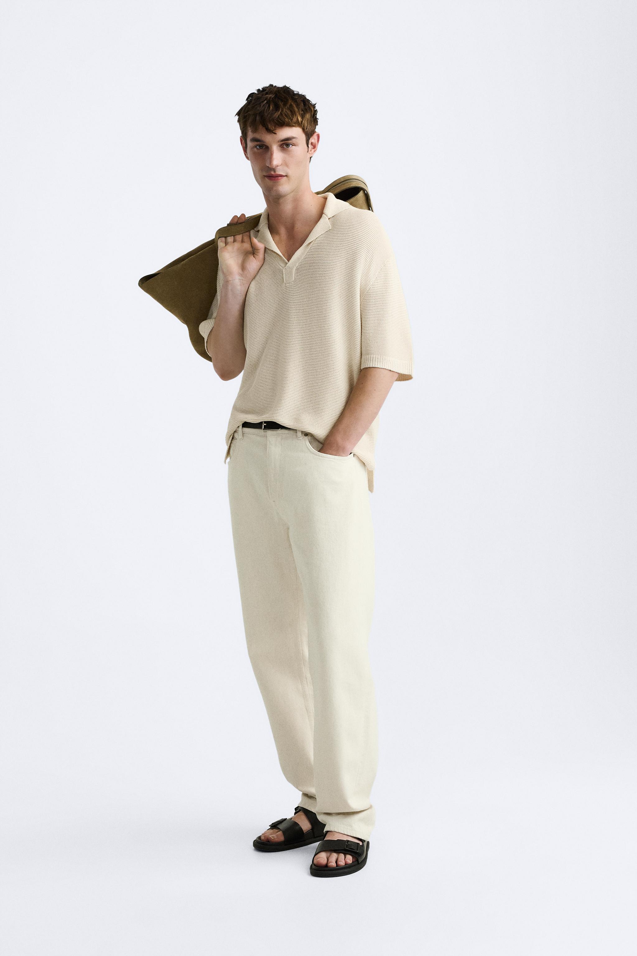 KNIT POLO SHIRT - Ecru | ZARA New Zealand KNIT POLO SHIRT - Ecru | ZARA New Zealand