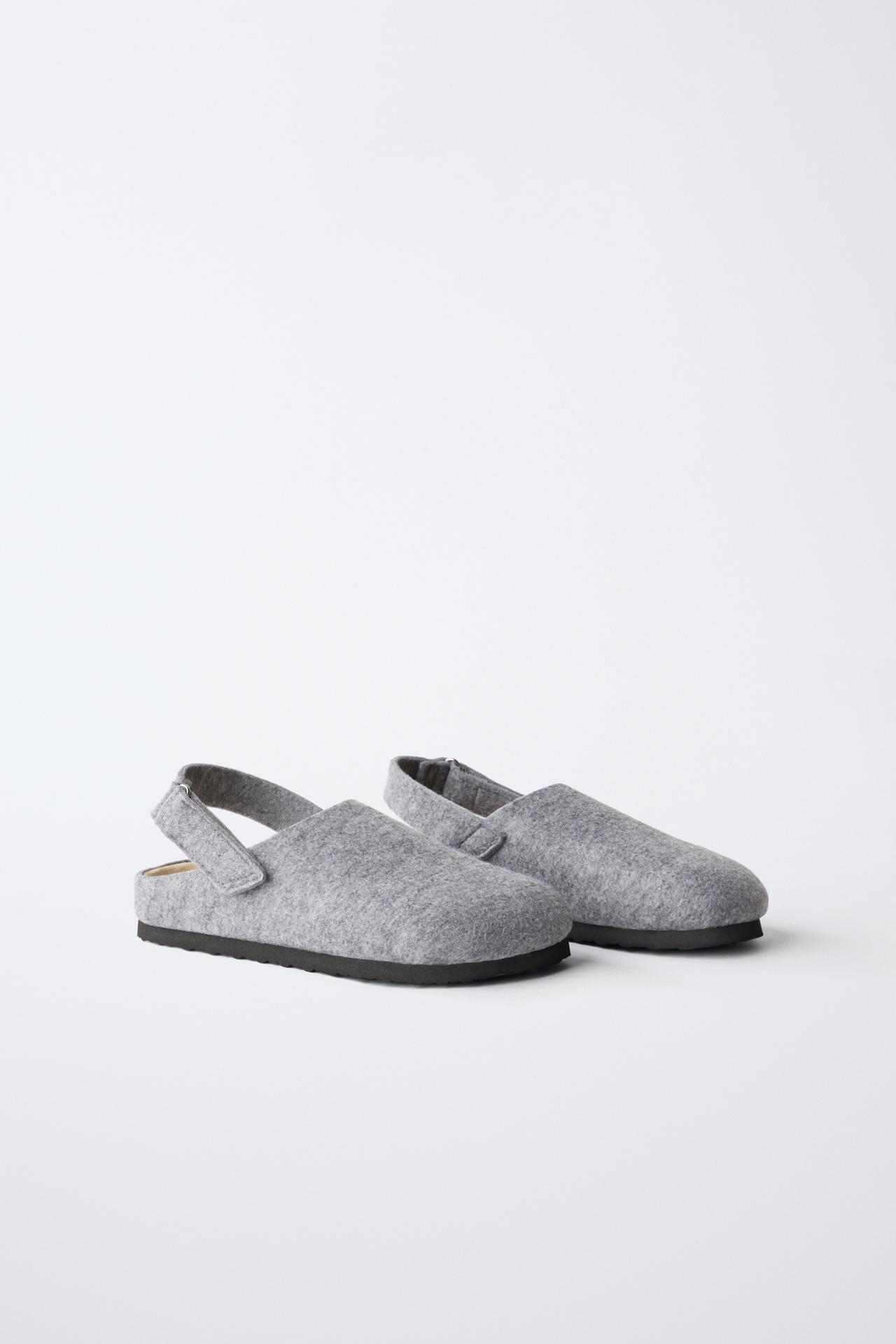 FELT HOUSE SHOES — Gray