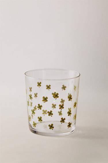 GLASS TUMBLER WITH TRANSFER — Green 1
