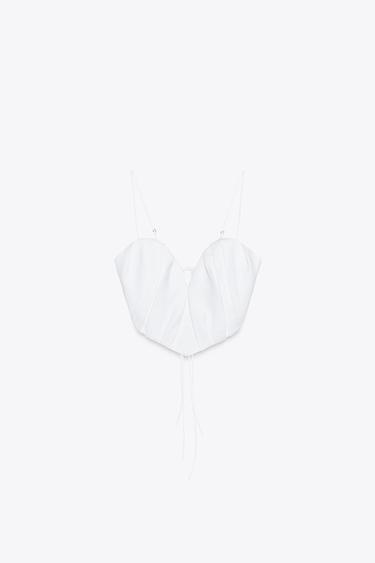 SWEETHEART CROP TOP - White by Zara - Image 2