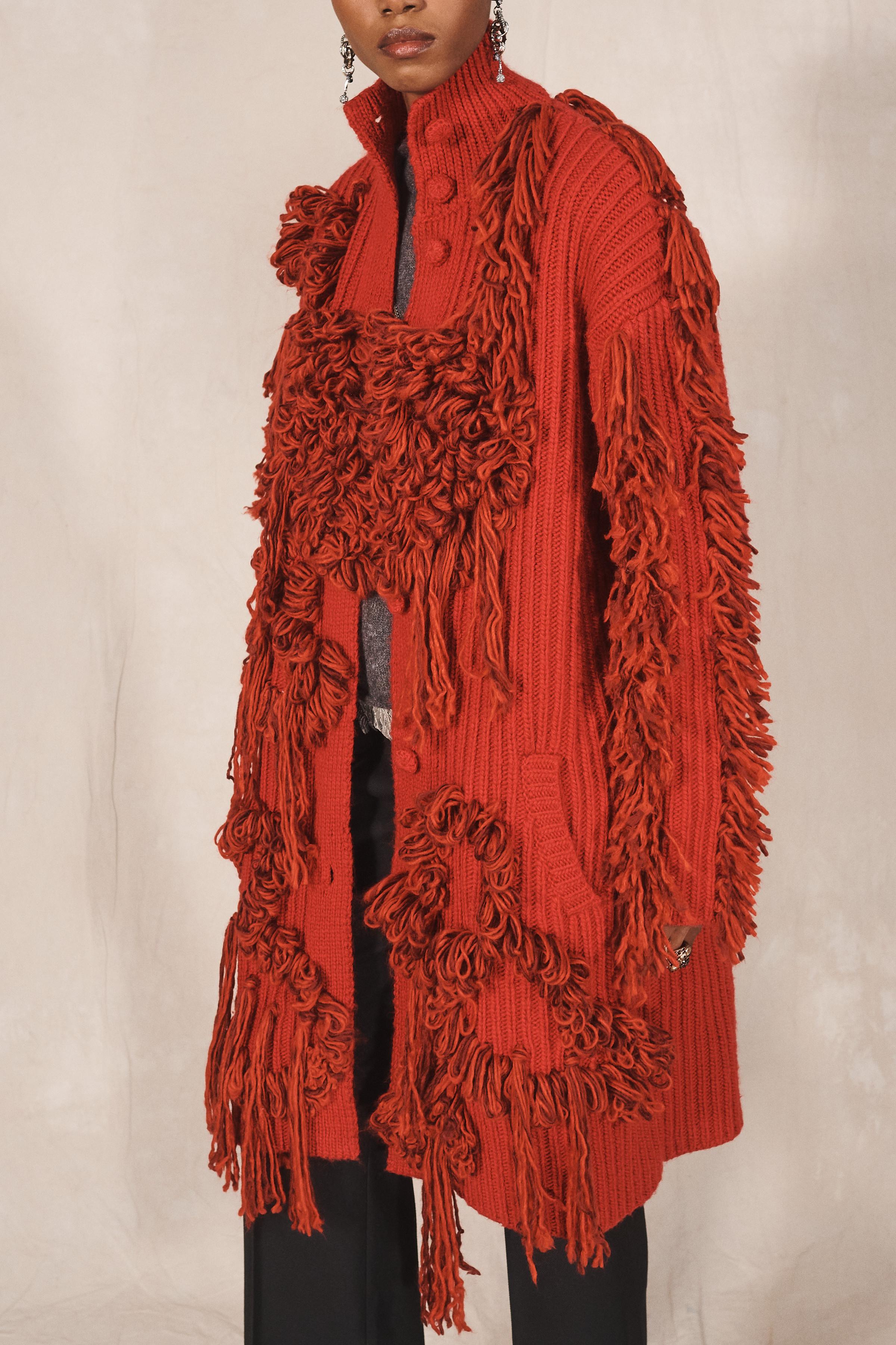 LIMITED EDITION FRINGED KNIT COAT