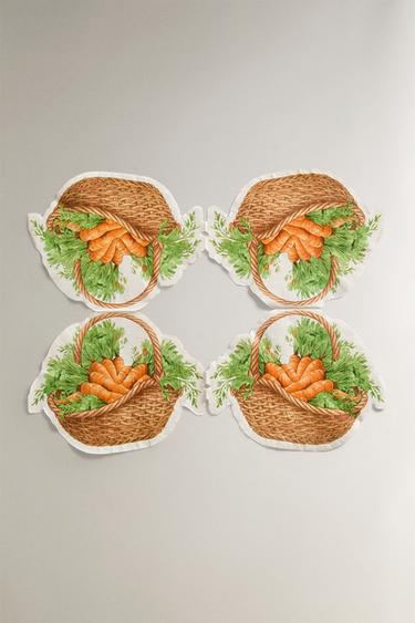 LOT DE SERVIETTES EN PAPIER CAROTTES (LOT DE 20) - Beige clair de Zara - Image 1