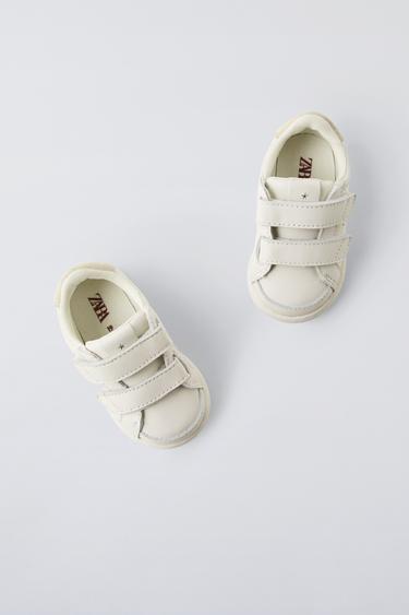 LEATHER BAREFOOT STRAP TRAINERS - White by Zara