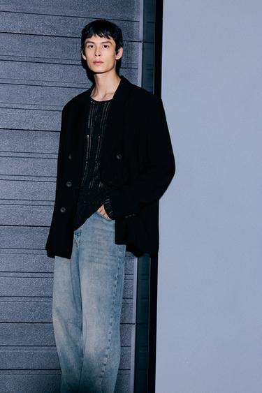 RELAXED FIT FLUID BLAZER - Blue by Zara