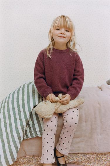 Zara TWO-PACK OF PRINTED AND PLAIN LEGGINGS - Dark burgundy