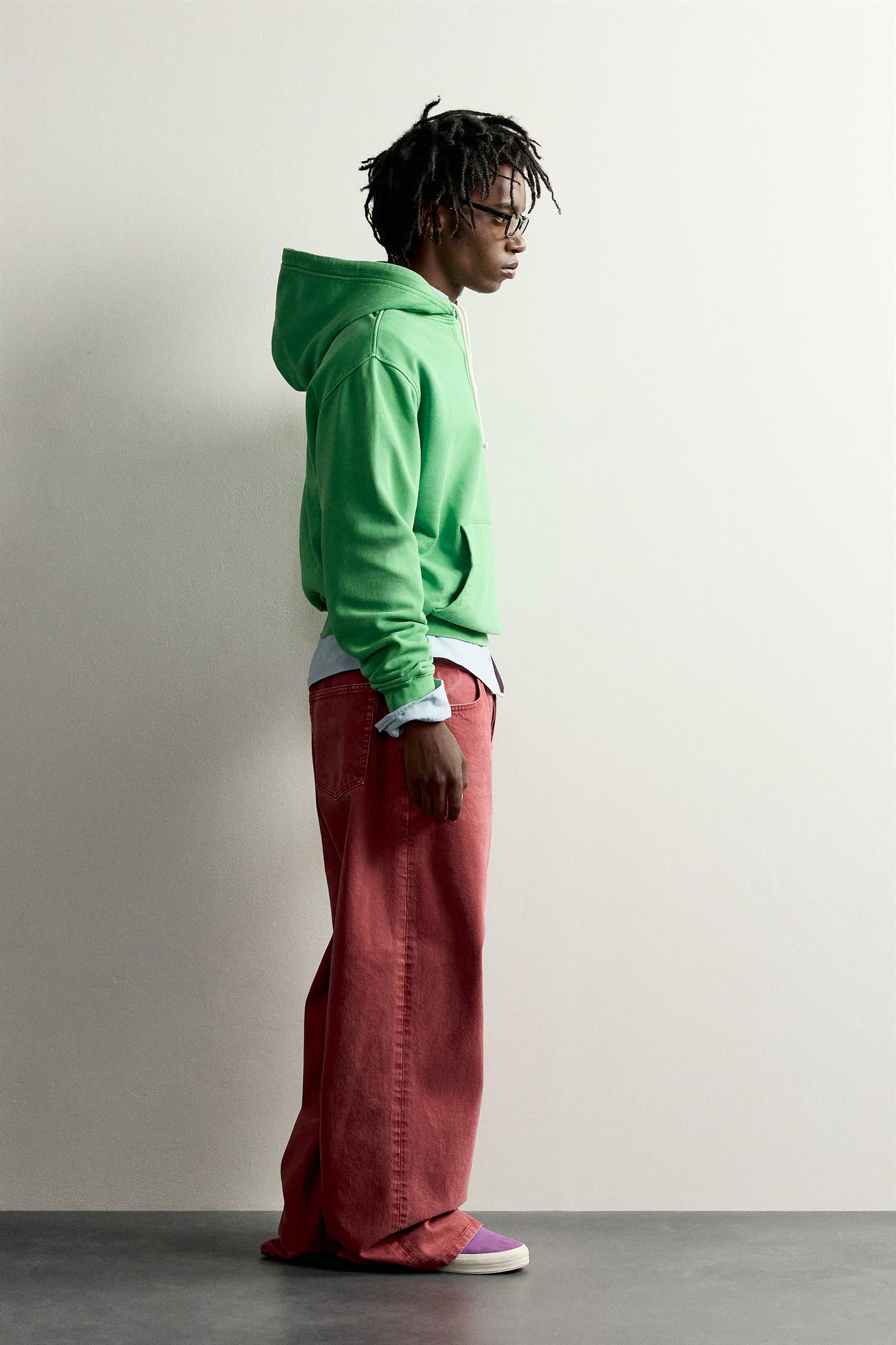 Мужское худи Zara Fruit OF the Loom™ Washed, цвет: Зелёный — фото 4