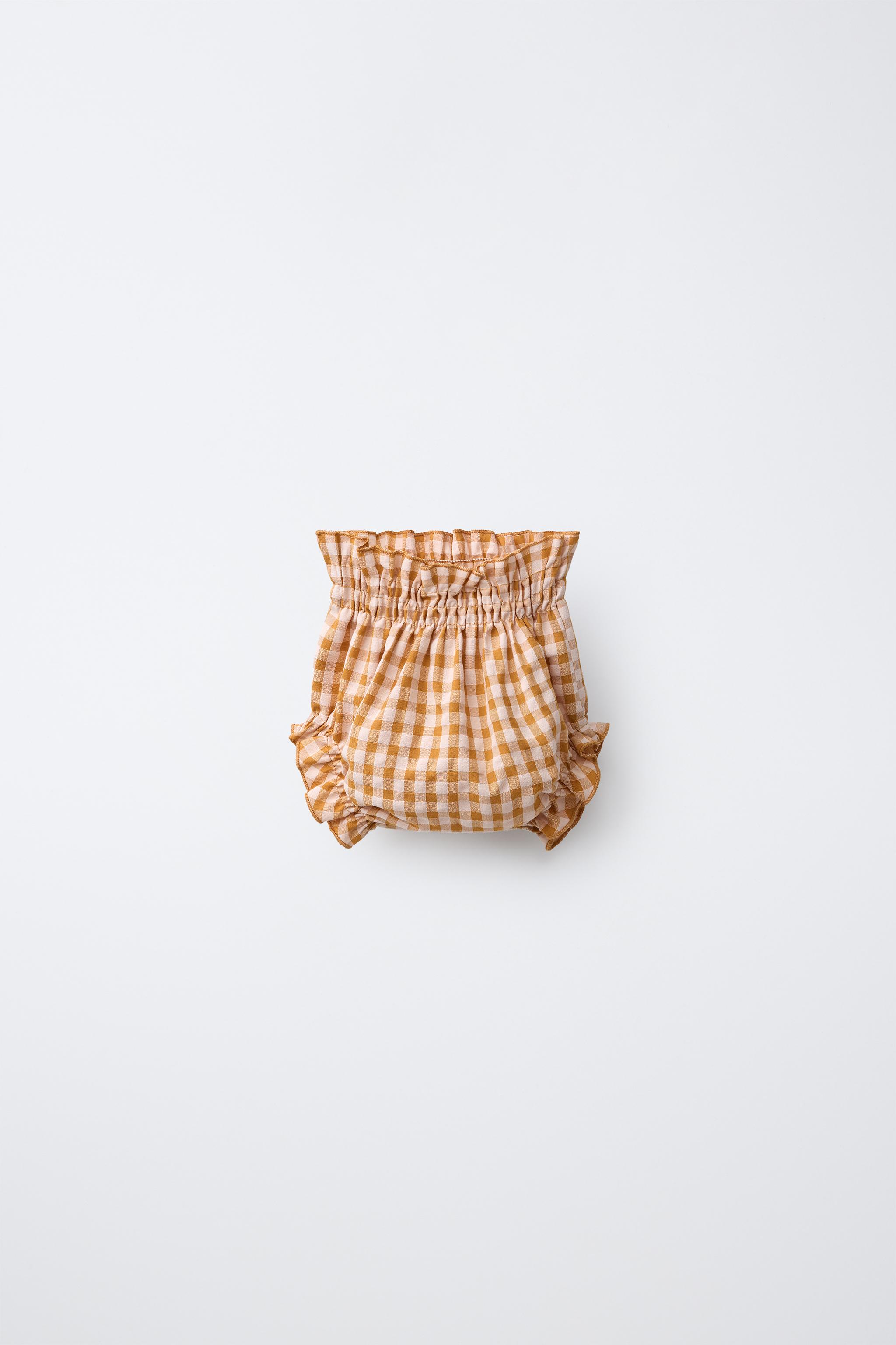 GINGHAM PRINT BRIEFS — Mustard
