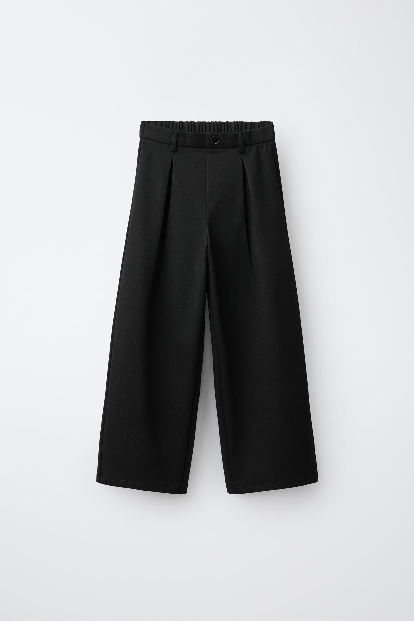 Детские брюки Zara Pleated Wide Leg, цвет: Чёрный