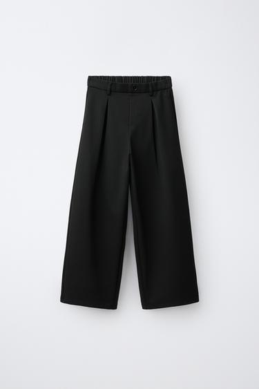 შარვალი WIDE LEG ნაკერებით - Zara-ს Black