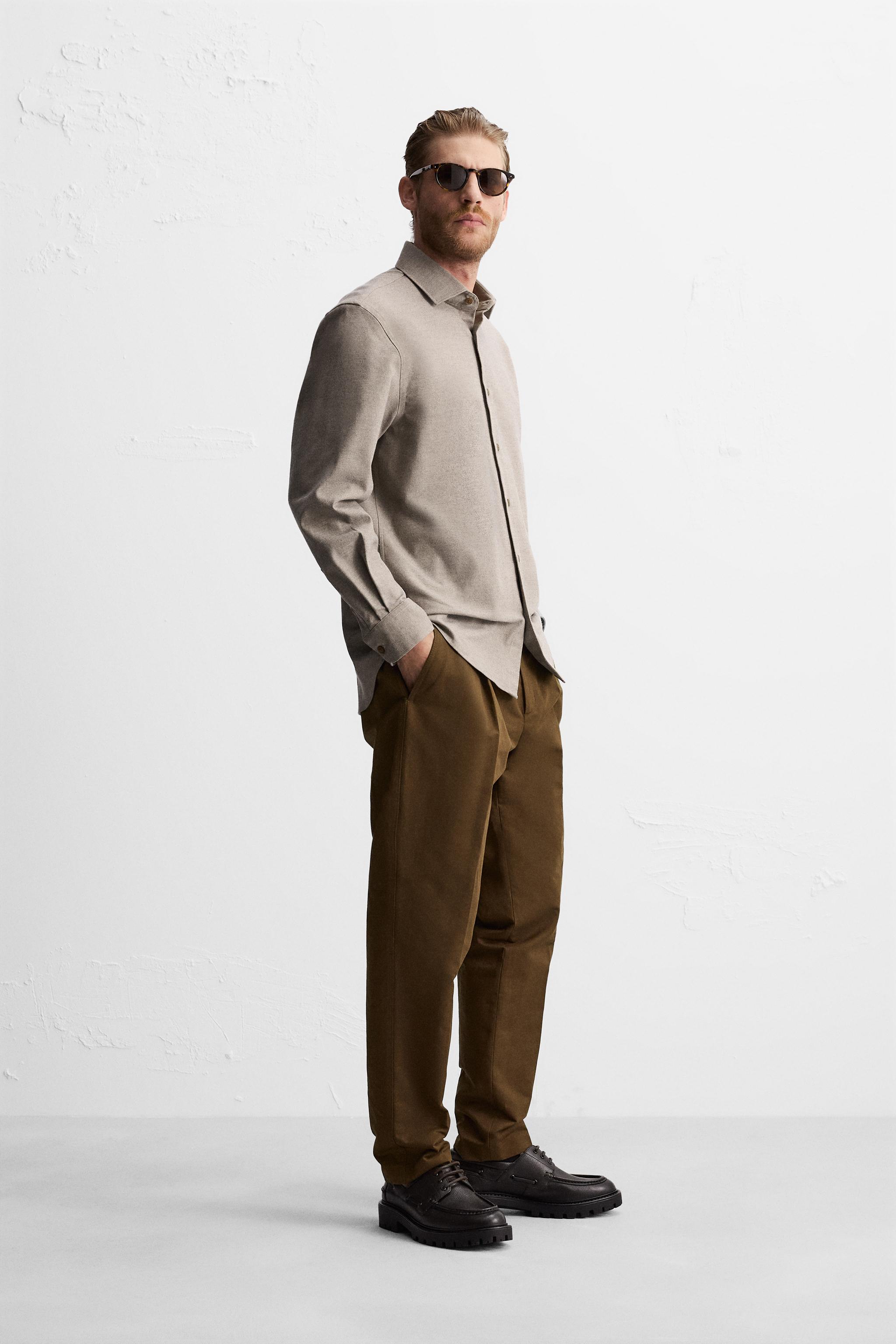 TEXTURED COTTON SHIRT - Beige | ZARA Australia