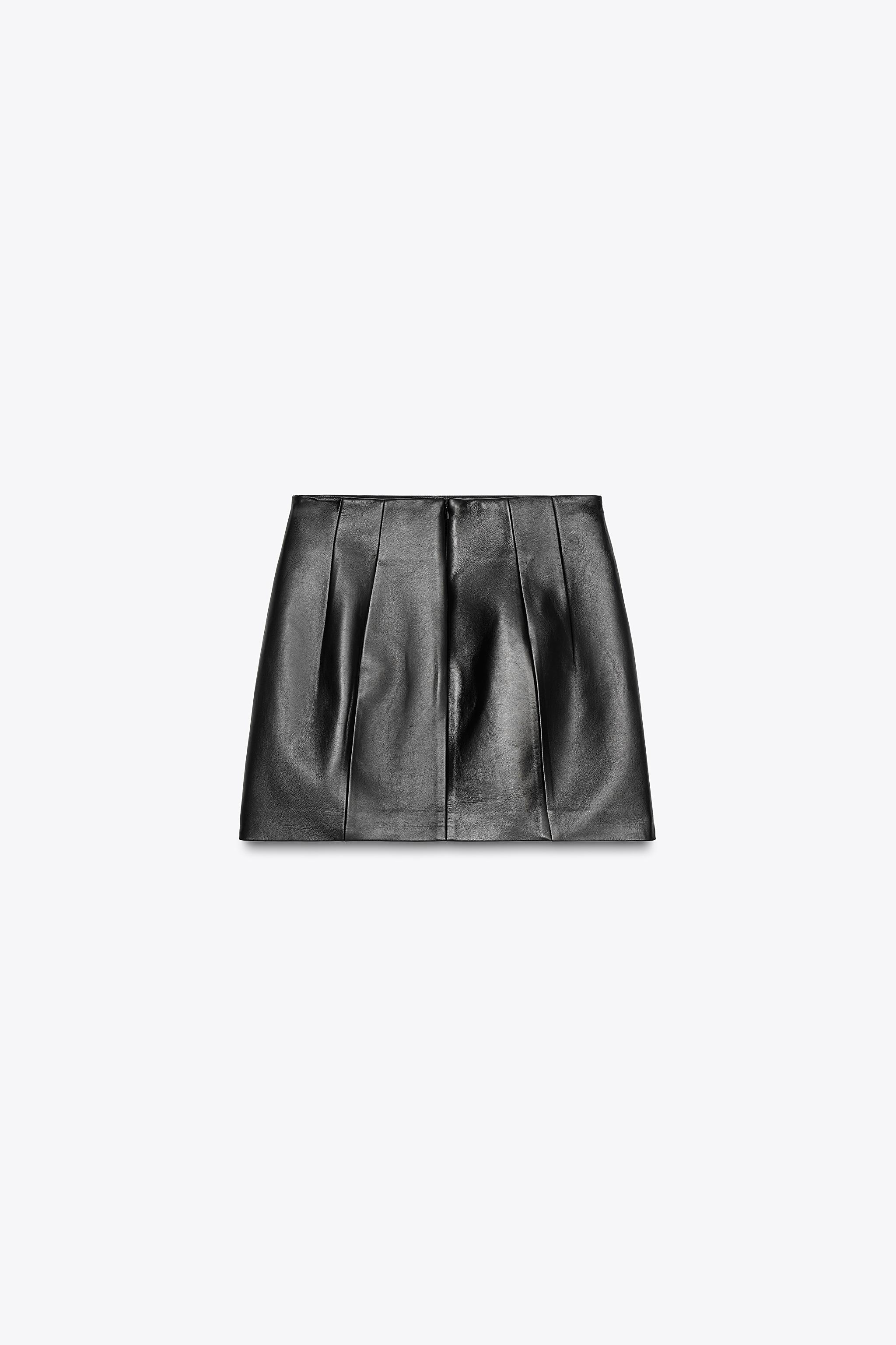 ZARA ショートレザースカート 100% ZW COLLECTION 限定版 新作 100% LEATHER SHORT SKIRT ZW COLLECTION LIMITED EDITION