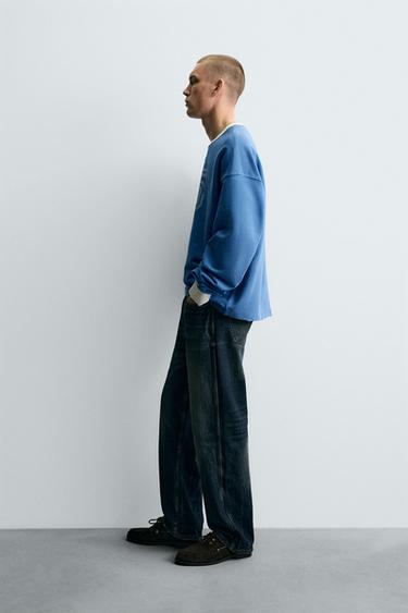 T-SHIRT IMPRIMÉ LAVÉ - Bleu clair de Zara - Image 3