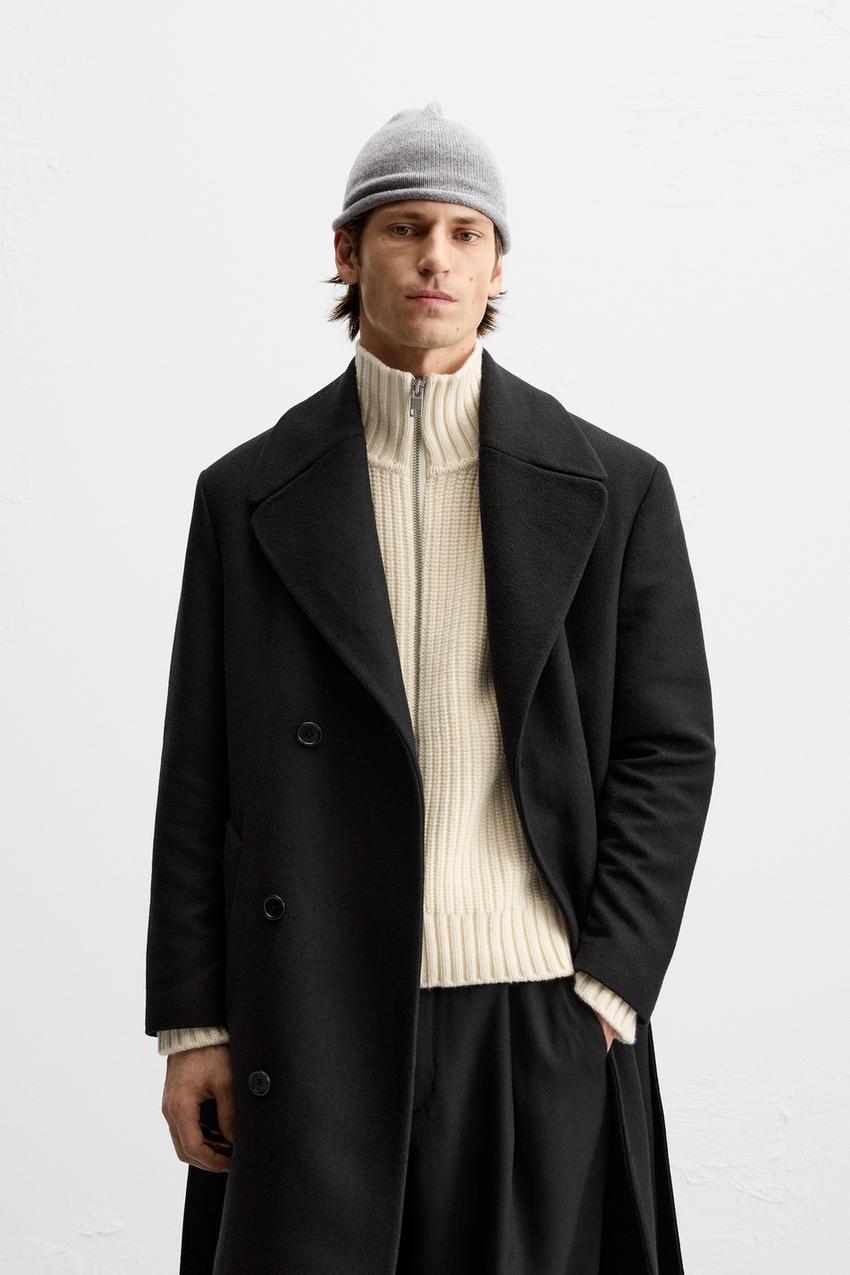 ベルト ダブルブレストコート - ブラック | ZARA Japan / 日本