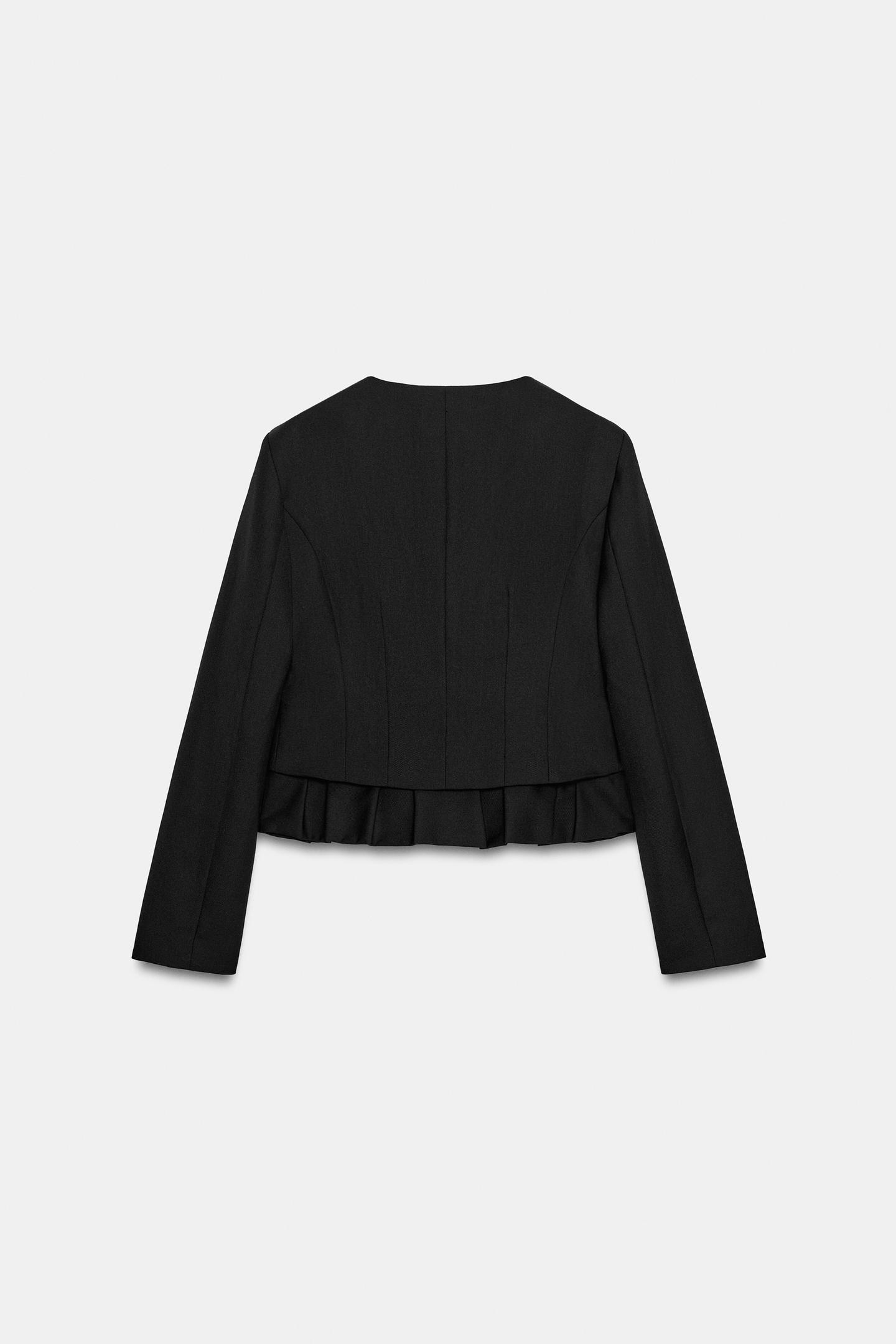 Женская куртка Zara ZW Collection Short Wool, цвет: Чёрный — фото 6
